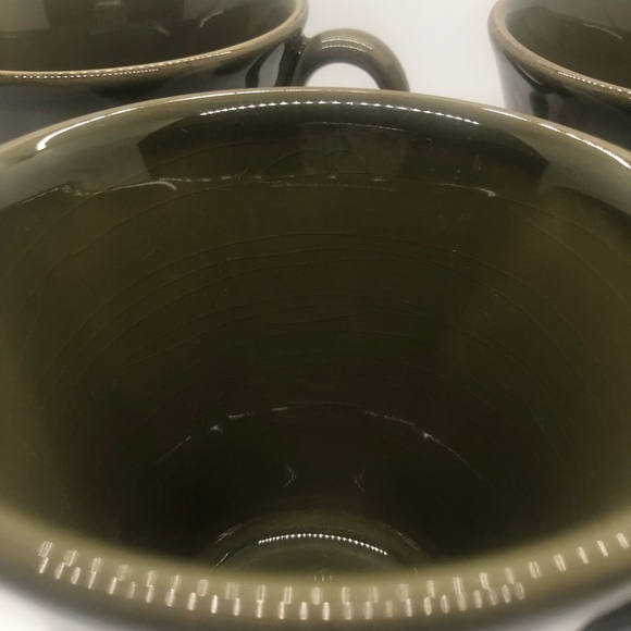 Williams Sonoma Coffee Mugs Made In Portugal Set Of 3 Olive Green - Picture 6 of 9